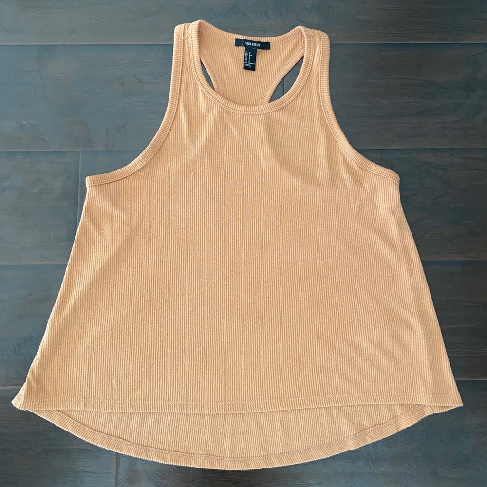 Forever 21 Nude Flowy Racerback Tank Top